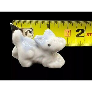 Vintage Scottie Scottish Terrier Dog Miniature Figurine Blue White Japan‎ 1”